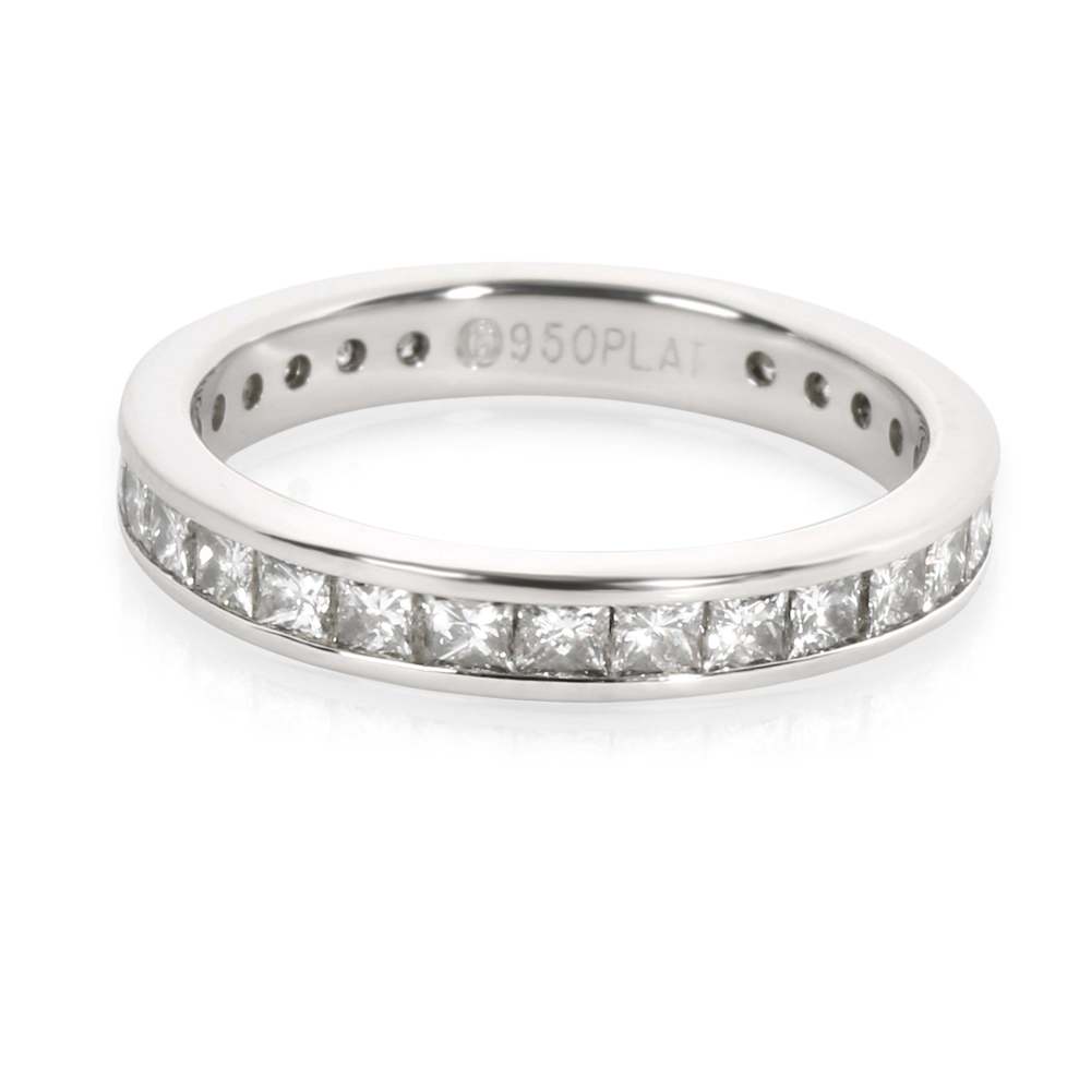 Channel Set Princess Cut Diamond Eternity Band Set in Platinum 1.8 CTW